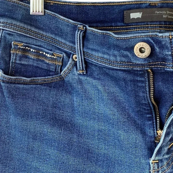 Levi's 512 Perfectly Slimming Bootcut Denim Blue Jeans Size 10 High Waist 31X32 - Picture 6 of 16